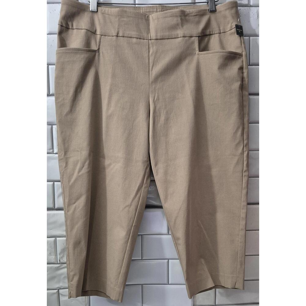 Nwt Terra & Sky Ladies Khaki Colored Pant Wide Elastic Hidden Waistband